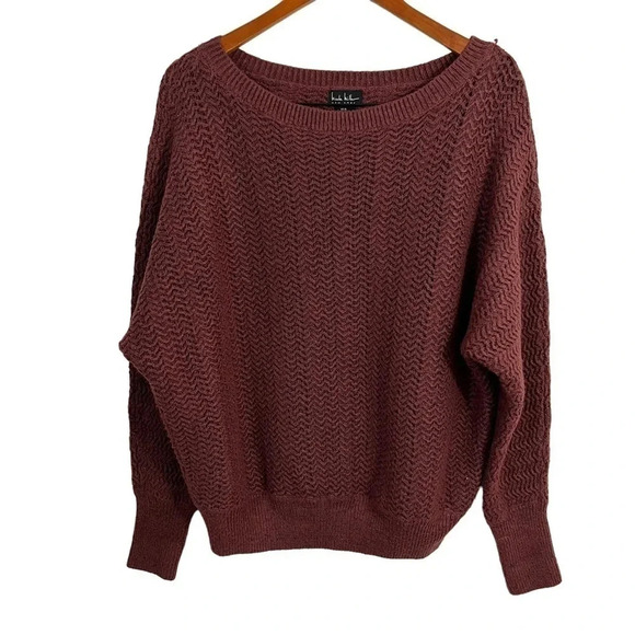 Nicole Miller Womens Knit Pullover Red Sweater XL Long Sleeve Round Neckline Top - Picture 1 of 8